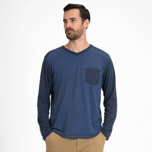 Tommy Bahama “Cold Night” Long Sleeve Notch Neck Tee | Size L | Casual Top (NWT)